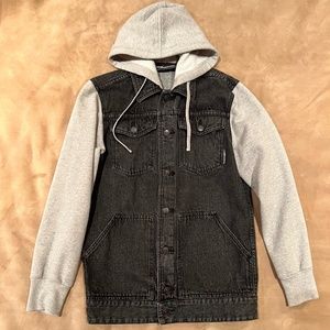 THE HUNDREDS JEAN AND GREY HOODIE JACKET COMBINED
